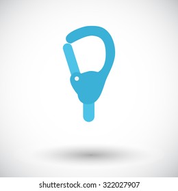 Carabiner icon. Flat vector related icon for web and mobile applications. It can be used as - logo, pictogram, icon, infographic element. Vector Illustration.