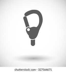 Carabiner icon. Flat vector related icon for web and mobile applications. It can be used as - logo, pictogram, icon, infographic element. Vector Illustration.