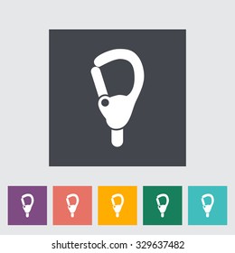 Carabiner icon. Flat vector related icon for web and mobile applications. It can be used as - logo, pictogram, icon, infographic element. Vector Illustration.