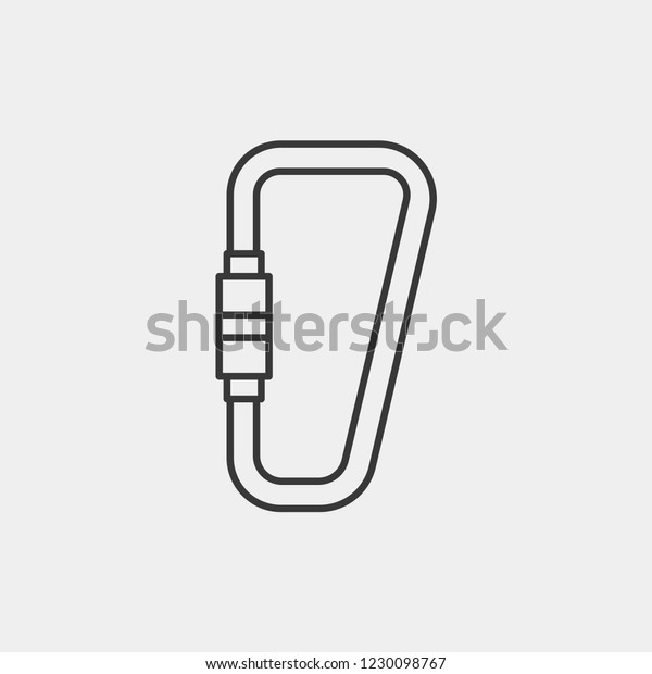 Carabiner icon isolated on background.\
Locking mechanism symbol modern, simple, vector, icon for website\
design, mobile app, ui. Vector\
Illustration