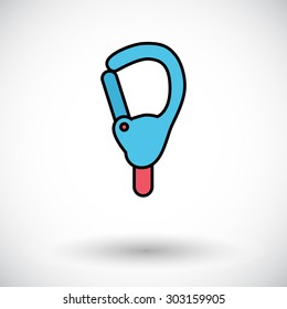 Carabiner icon. Line flat vector related icon for web and mobile applications. It can be used as - logo, pictogram, icon, infographic element. Vector Illustration. 
