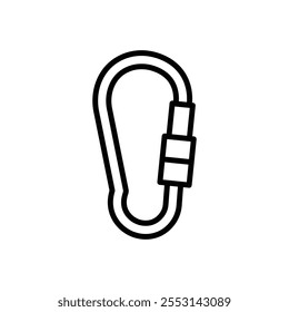 Carabiner icon linear logo isolated