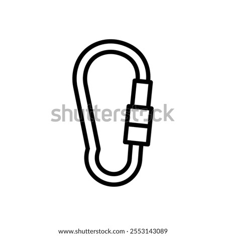 Carabiner icon linear logo isolated