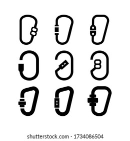 carabiner icon or logo isolated sign symbol vector illustration - Collection of high quality black style vector icons
