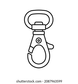 Carabiner icon. Safety hook or carabiner hook. Vector illustration