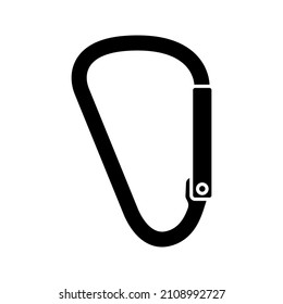 Carabiner icon. Safety hook or carabiner hook. Vector illustration