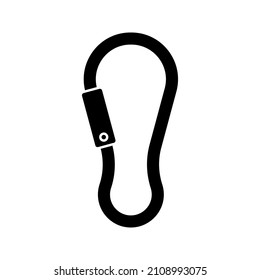 Carabiner icon. Safety hook or carabiner hook. Vector illustration