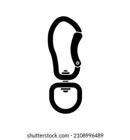 Carabiner icon. Safety hook or carabiner hook. Vector illustration