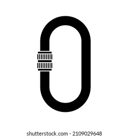 Carabiner icon. Safety hook or carabiner hook. Vector illustration