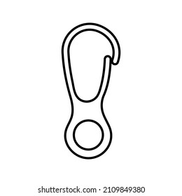 Carabiner icon. Safety hook or carabiner hook. Vector illustration