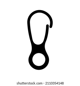Karabiner-Symbol. Sicherheitshaken oder Karabinerhaken. Vektorgrafik