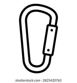 Carabiner icon set for climbing safety equipment on a white background