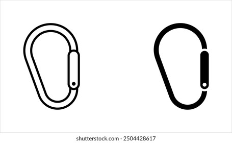 Carabiner icon set. Safety hook or carabiner hook. vector illustration on white background