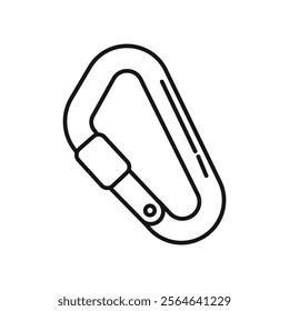 Carabiner icon Simple thin line flat symbol