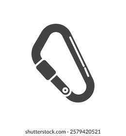 Carabiner icon Simple thin line flat symbol