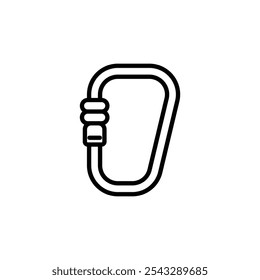Carabiner icon symbol collection on white background.