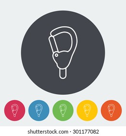 Carabiner icon. Thin line flat vector related icon for web and mobile applications. It can be used as - logo, pictogram, icon, infographic element. Vector Illustration. 