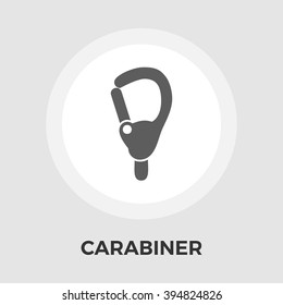 Carabiner icon vector. Flat icon isolated on the white background. Editable EPS file. Vector illustration.