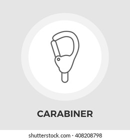 Carabiner icon vector. Flat icon isolated on the white background. Editable EPS file. Vector illustration.