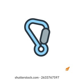 Carabiner icon vector illustration. Carabiner symbol isolated on white background