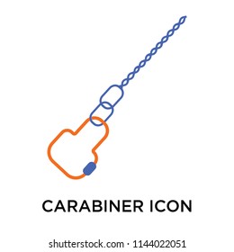 Carabiner icon vector isolated on white background for your web and mobile app design, Carabiner logo concept