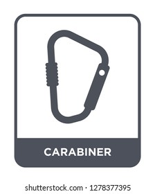 carabiner icon vector on white background, carabiner trendy filled icons from Camping collection, carabiner vector illustration