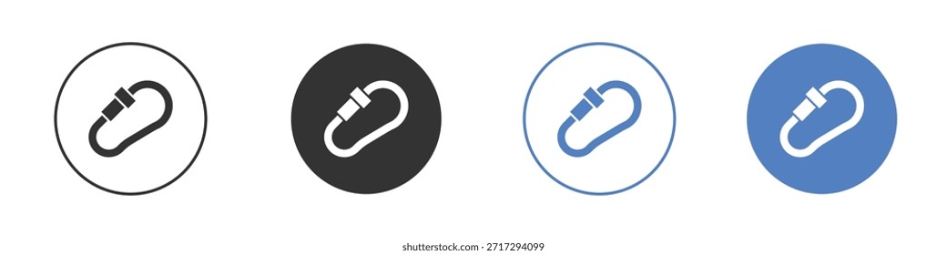 Icono del mosquetón para el Diseño web. pixel iconos planos perfectos