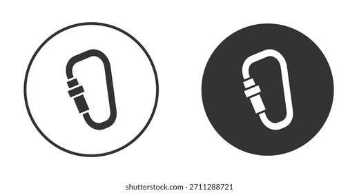 Concepto de iconos de mosquetón en versiones sólidas. Estilo de diseño plano.