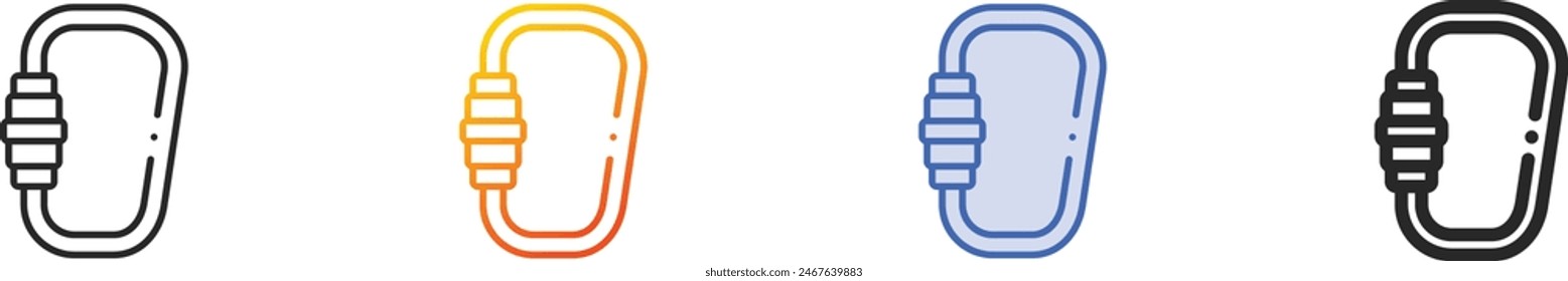 carabiner icon.Thin Linear, Gradient, Blue Stroke and bold Style Design Isolated On White Background