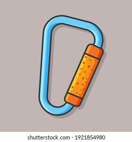 carabiner isolated cartoon vector illustration in flat style