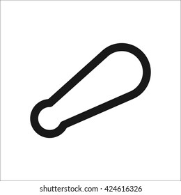 Carabiner isolated  sign simple icon on  background