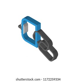 Carabiner isometric left top view 3D icon
