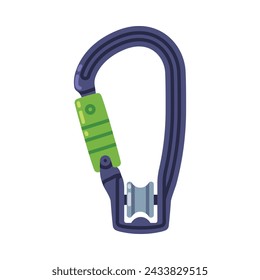 Carabiner or Karabiner as Clip and Shackle Vector Illustration