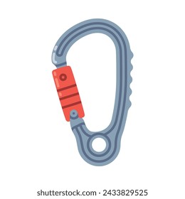 Carabiner or Karabiner as Clip and Shackle Vector Illustration