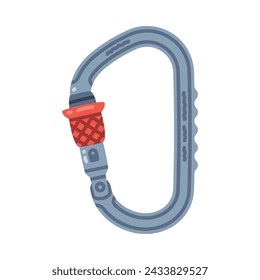 Carabiner or Karabiner as Clip and Shackle Vector Illustration