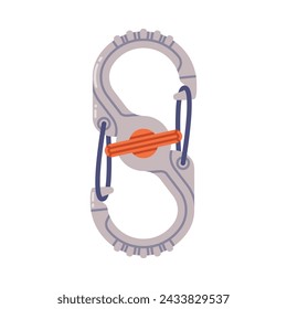 Carabiner or Karabiner as Clip and Shackle Vector Illustration