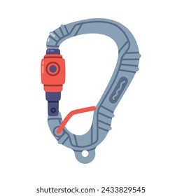 Carabiner or Karabiner as Clip and Shackle Vector Illustration