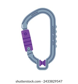 Carabiner or Karabiner as Clip and Shackle Vector Illustration