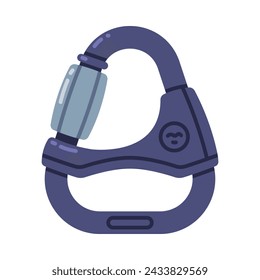 Carabiner or Karabiner as Clip and Shackle Vector Illustration