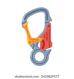 Carabiner or Karabiner as Clip and Shackle Vector Illustration