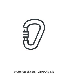 Carabiner karabiner hook safety cimbing icon, vector illustration