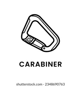 Icono de diseño de icono de línea Carabiner