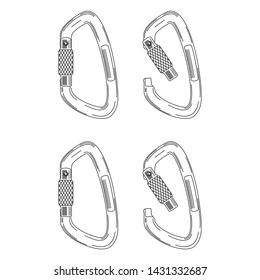carabiner with line drawing style