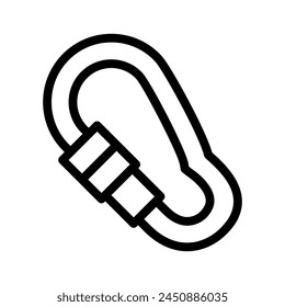 carabiner line icon illustration vector graphic. Simple element illustration vector graphic, suitable for app, websites, and presentations isolated on white background