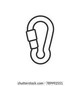 carabiner. linear icon. Line with Editable stroke