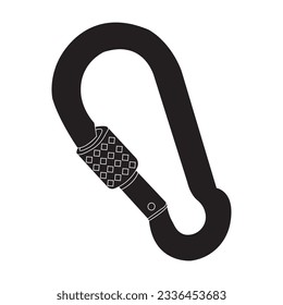 Icono de equipo de montaña Carabiner diseño de símbolo de ilustración vectorial