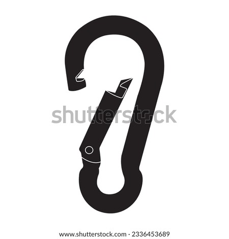 Carabiner mountain equipment icon vector illustration symbol design