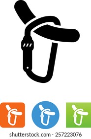 Carabiner with rope icon