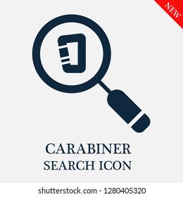 Carabiner search icon. Editable Carabiner search icon for web or mobile.