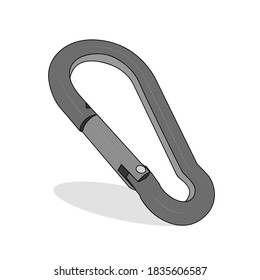 Carabiner Spring Snap Hook vector image. Simple vector illustration of snap hook  or safety hook.